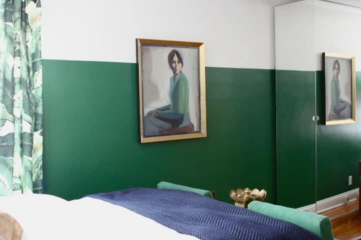 green and white walls