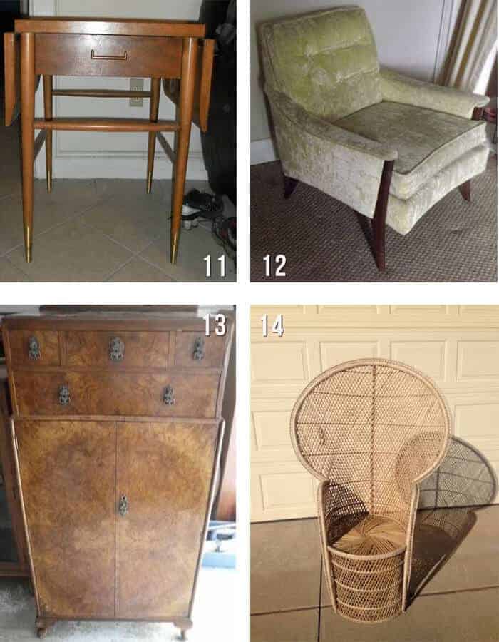 houston mcm side table and chair