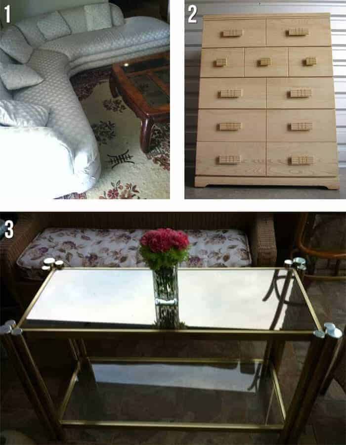 houston sectional vintage dresser brass table