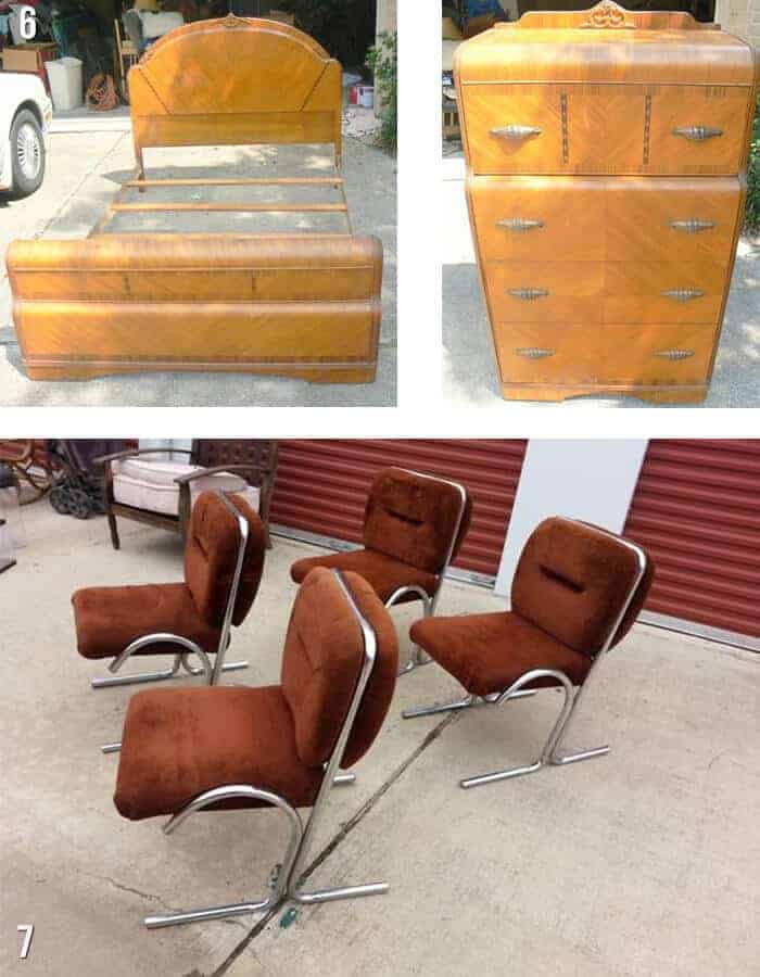 houston vintage bed set ad chairs