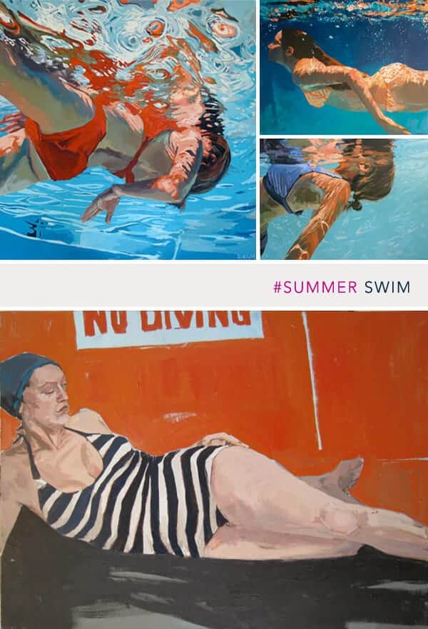 swimming artwork