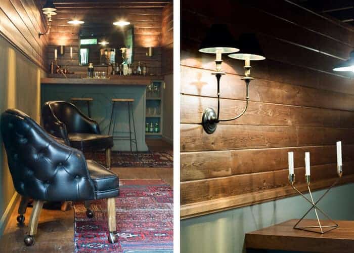 mancave_rustic_bar_gold_candelabra_black_leather_chair