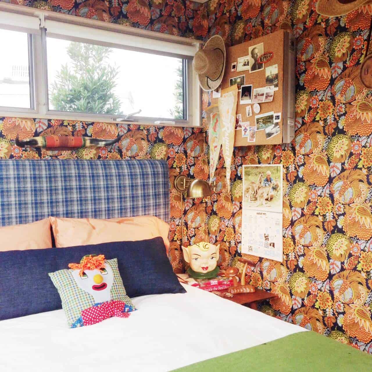 plaid headboard