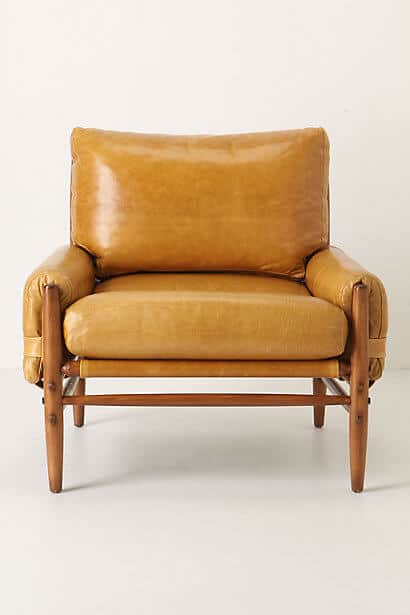 anthropologie leather safari chair