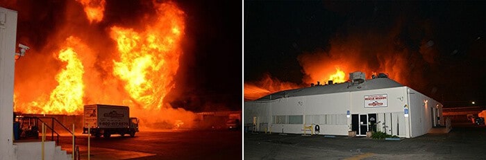 the fire